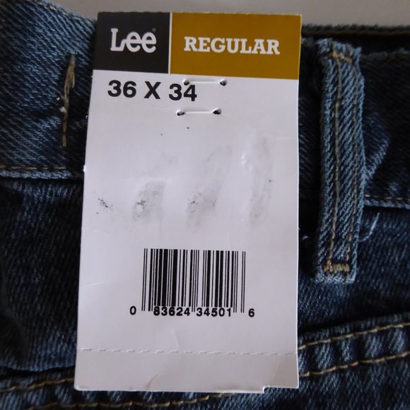 LEE JEANS MENS 36 x 34 REGULAR FIT STRAIGHT LEG QUARTZ STONE (NEW WITH TAGS) - Picture 7 of 7